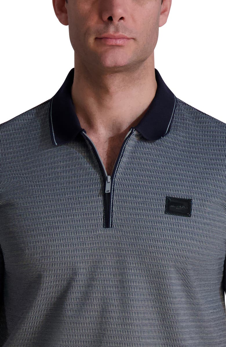 KARL LAGERFELD PARIS Performance Piqué Zip Polo, Alternate, color,