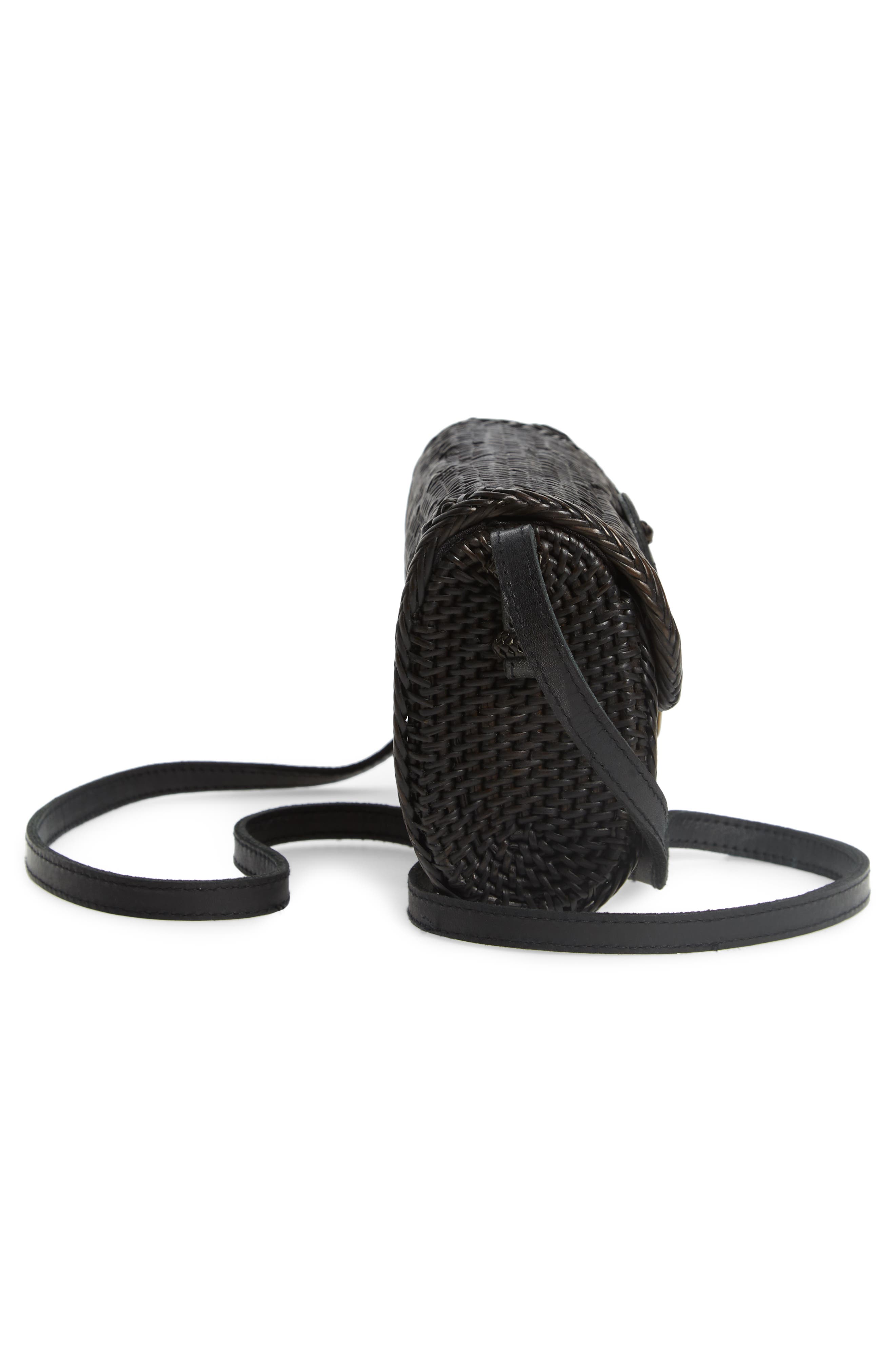 Street Level Woven Rattan Box Crossbody Bag, Alternate, color, 