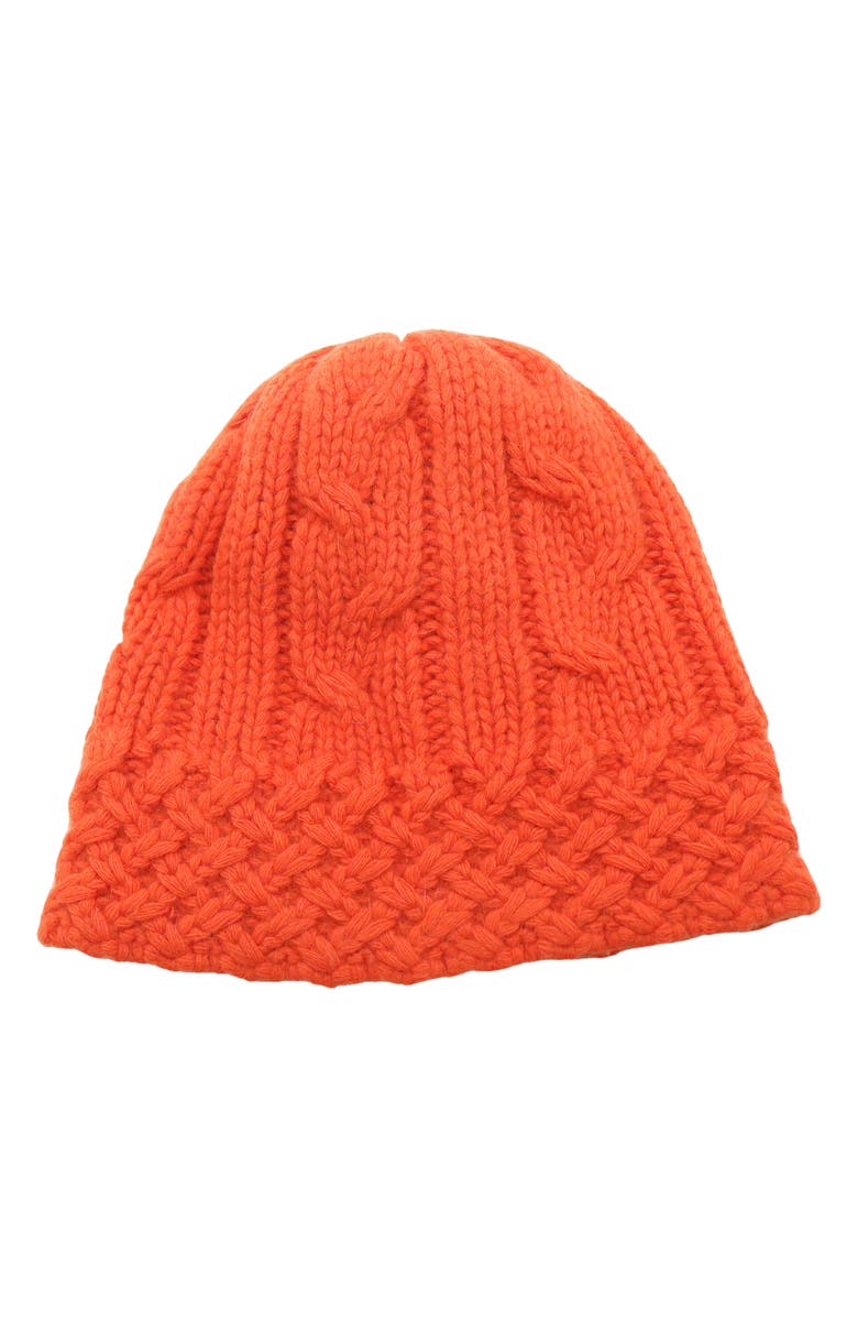 Portolano Chunky Cable Knit Beanie, Main, color, Vibrant Orange
