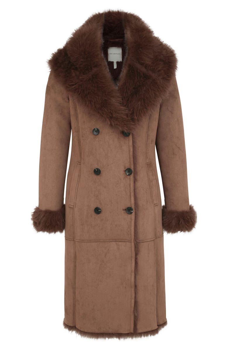 Avec Les Filles Hooded Duster Coat with Faux Fur Trim, Alternate, color, 