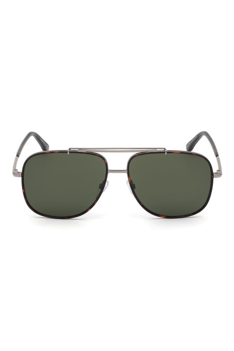 Benton 58mm Geometric Sunglasses, Main, color, SGUN/GRN