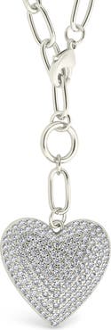 Sterling Forever Disco Heart Pendant Necklace