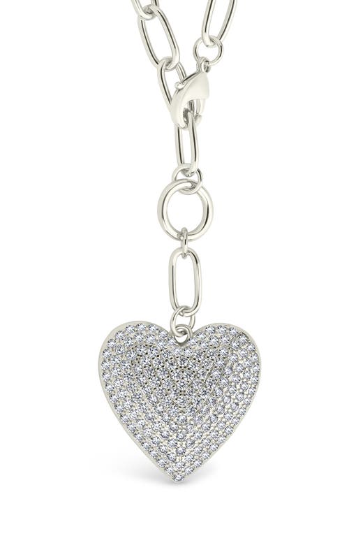 Sterling Forever Disco Heart Pendant Necklace