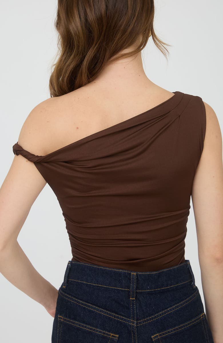Blu Pepper One-Shoulder Top, Alternate, color, Chocolate