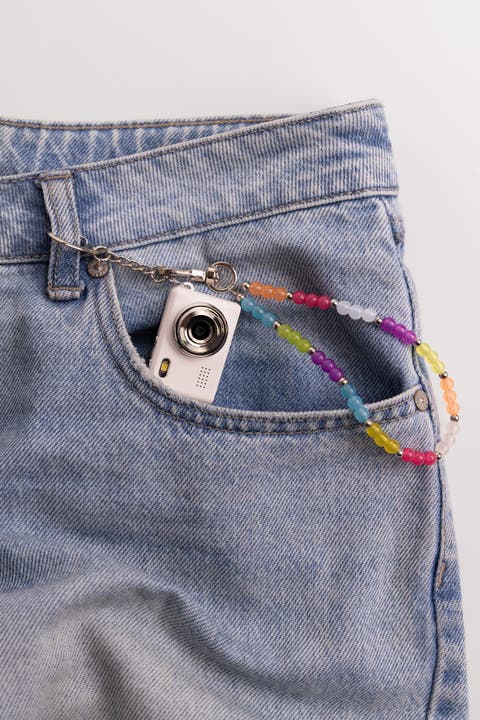 Mini Digital Camera with Beaded Lanyard