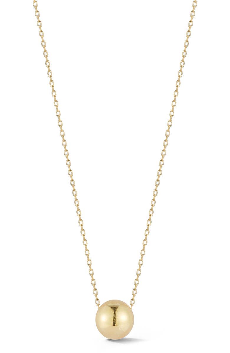 Ember Fine Jewelry 14K Gold 7mm Ball Pendant Necklace, Main, color, 