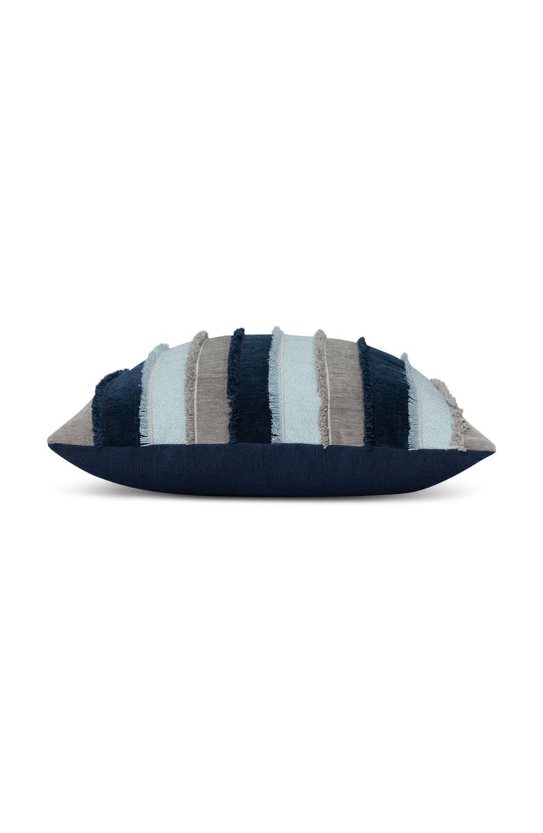 Elaine Smith Vista Multi colored Velvet embroidered panelled Indoor & Outdoor Woven Accent Pillow, Alternate, color, Multi