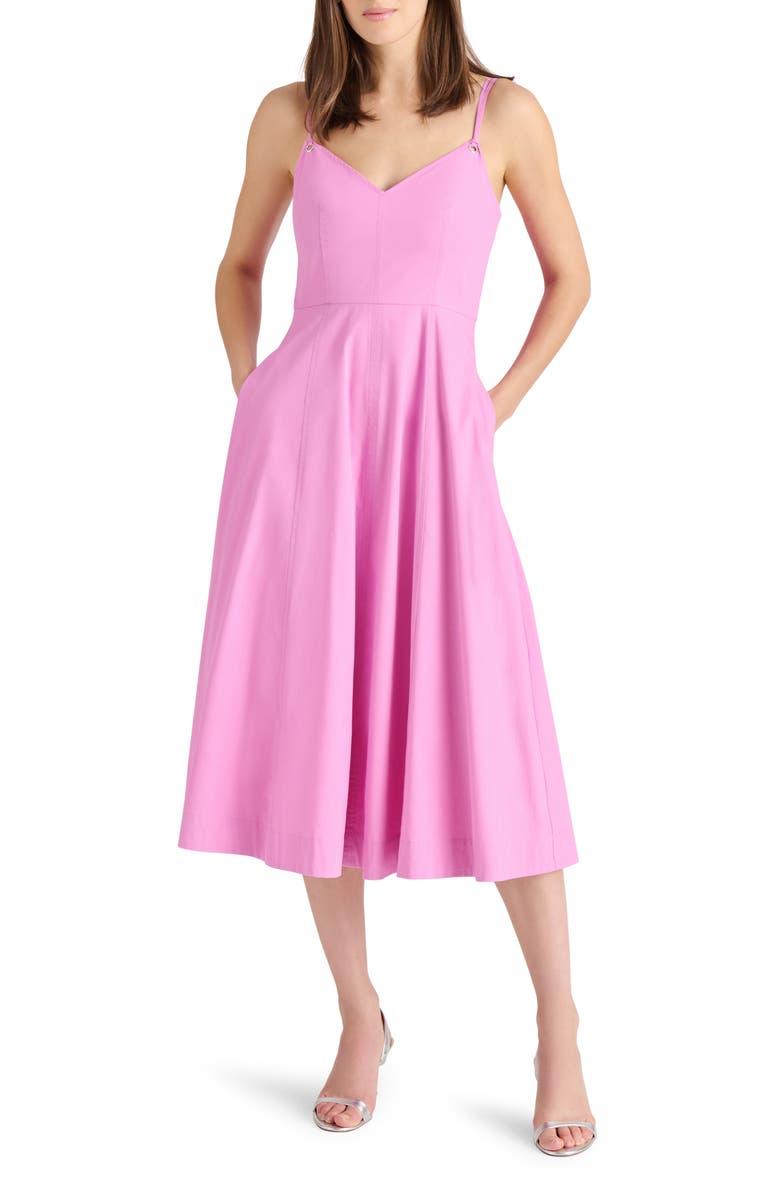 Steve Madden Harley Fit & Flare Midi Dress, Main, color, Crocus