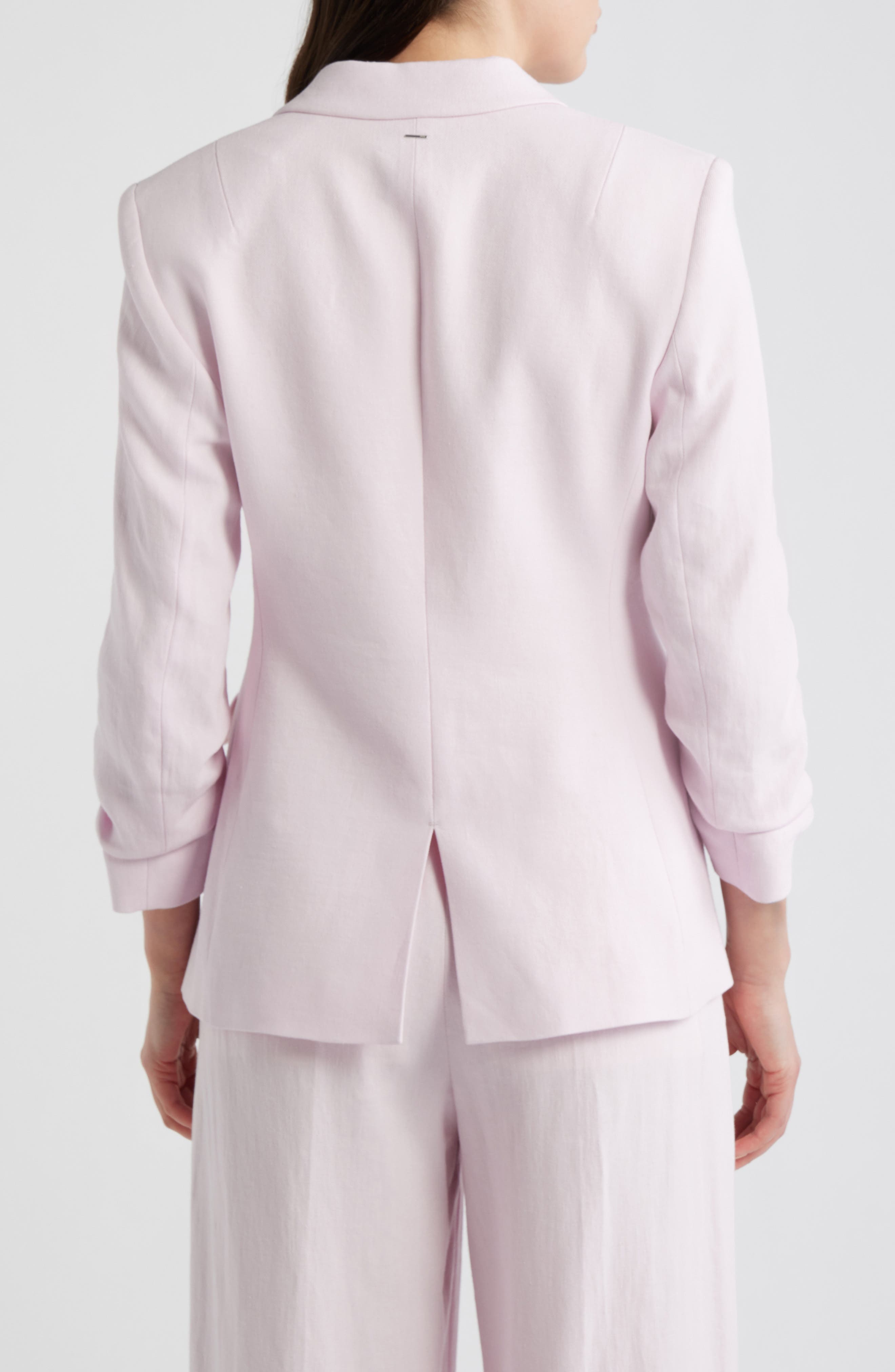 Jia Slim Fit Linen Blend Double Breasted Blazer - image 2