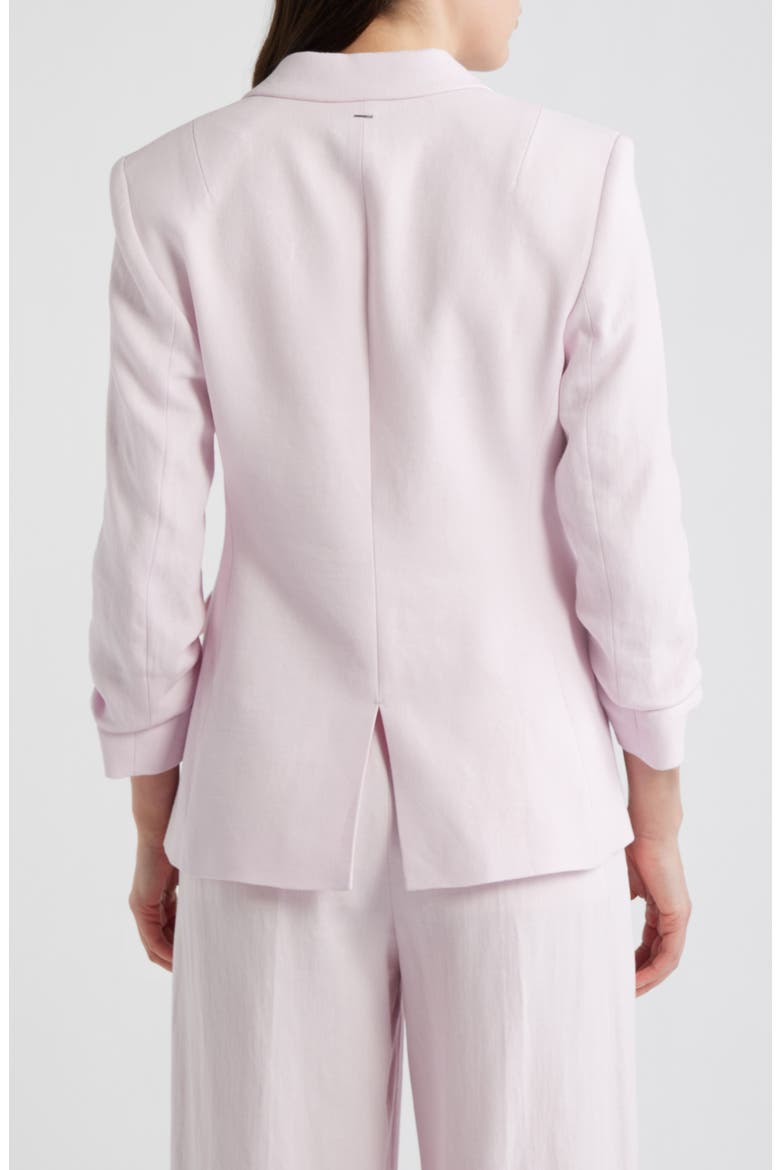 Jia Slim Fit Linen Blend Double Breasted Blazer, Alternate, color, OCEAN ROSE