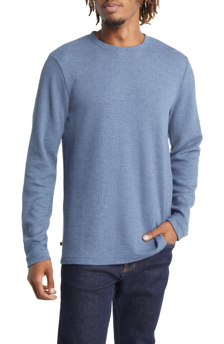 TravisMathew Cloud Waffle Crewneck Tee, Main, color, Vintage Indigo