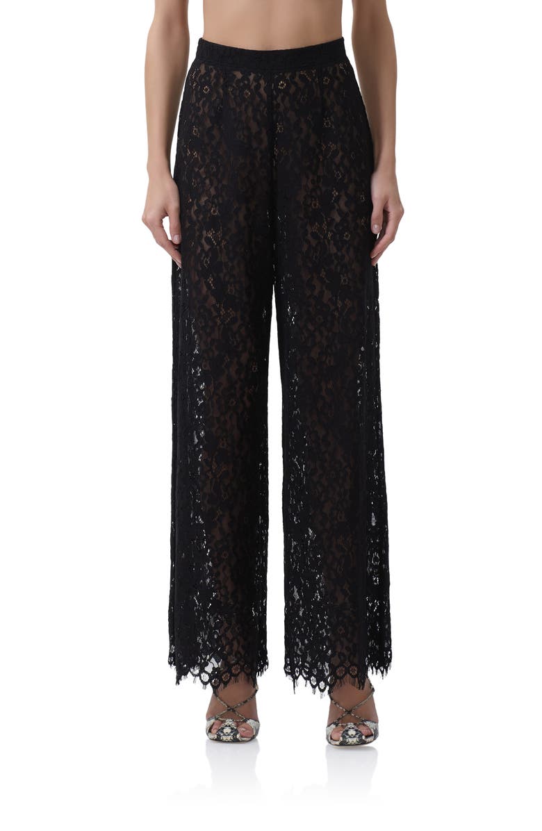 AFRM Pamela Sheer Lace Pants, Main, color, Noir