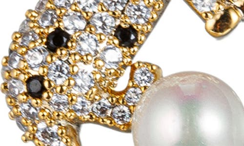 Eye Candy Los Angeles Cubic Zirconia Baby Leopard Stud Earrings In Gold