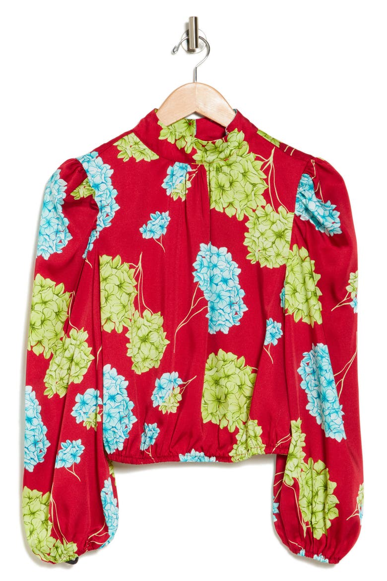 Seraphine Long Sleeve Mock Neck Top, Alternate, color, TOSSED HYDRANGEA