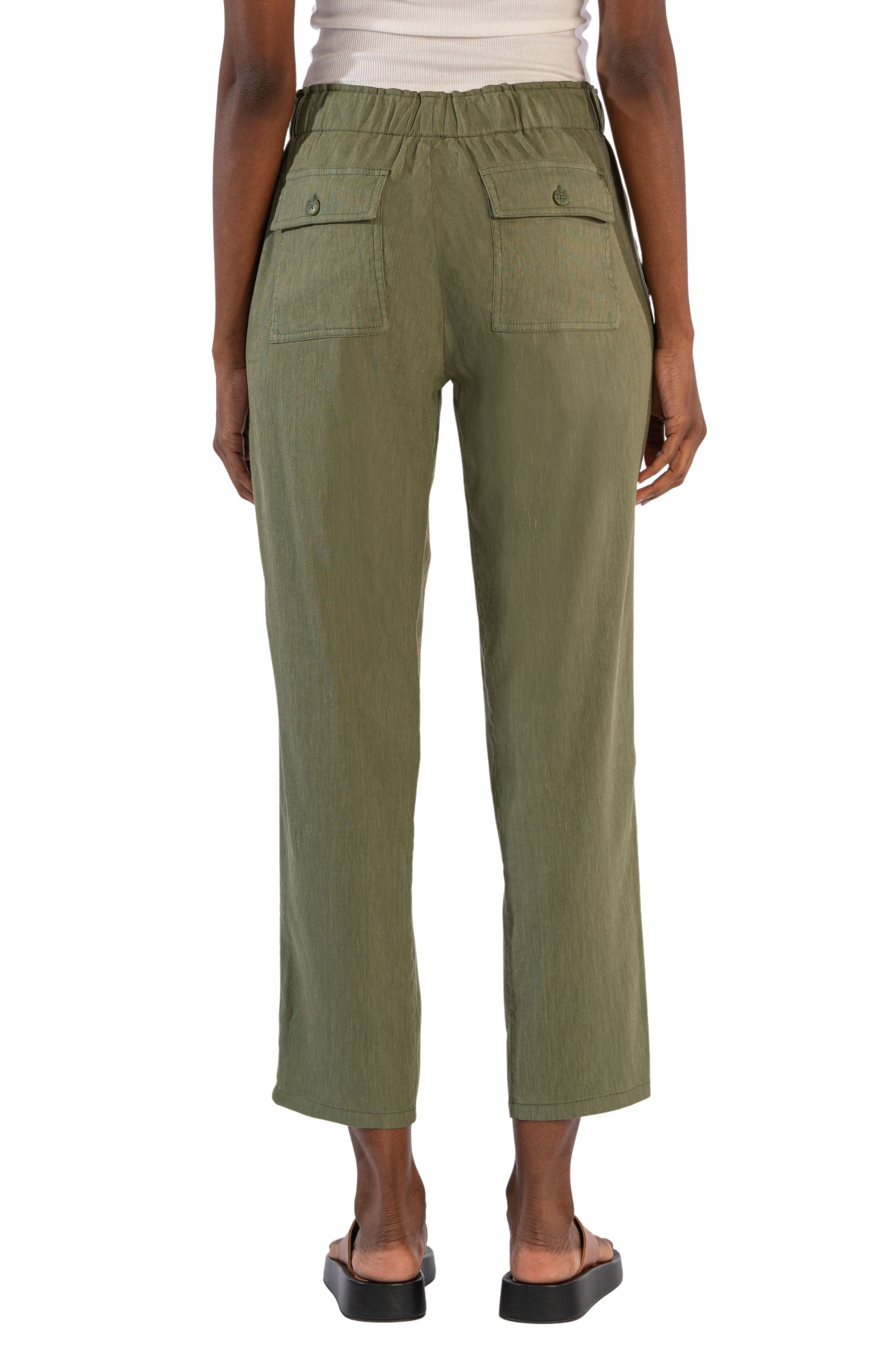 Rosalie Linen Blend Drawstring Ankle Pants - image 2
