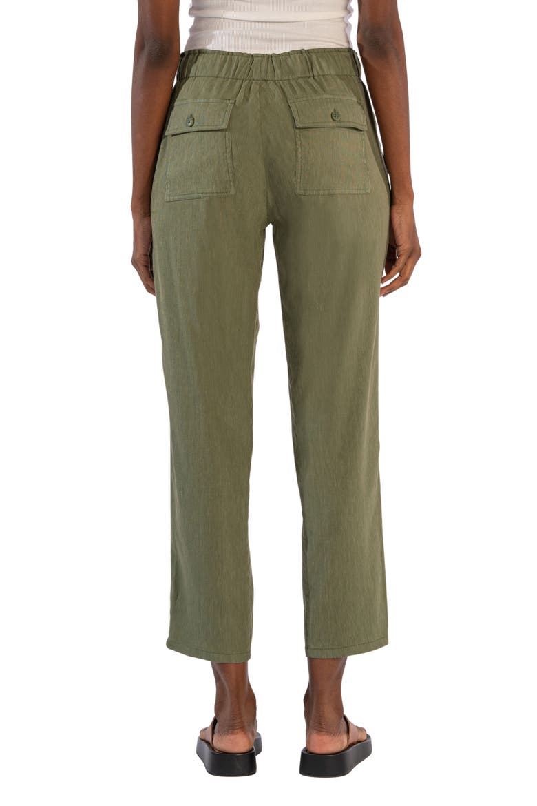 Rosalie Linen Blend Drawstring Ankle Pants, Alternate, color, FERN