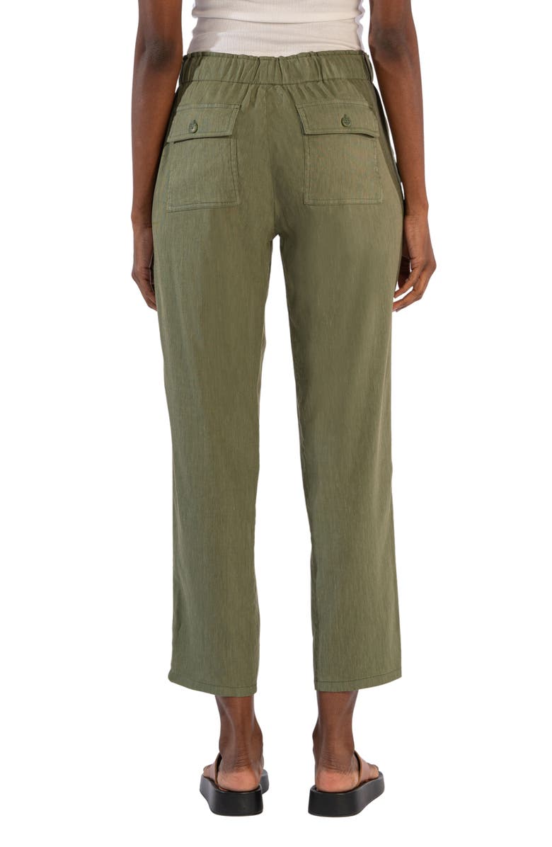 KUT from the Kloth Rosalie Linen Blend Drawstring Ankle Pants, Alternate, color, Fern
