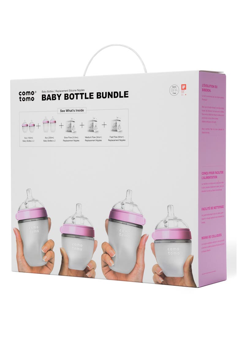 Baby Bottle Bundle, Alternate, color, PINK