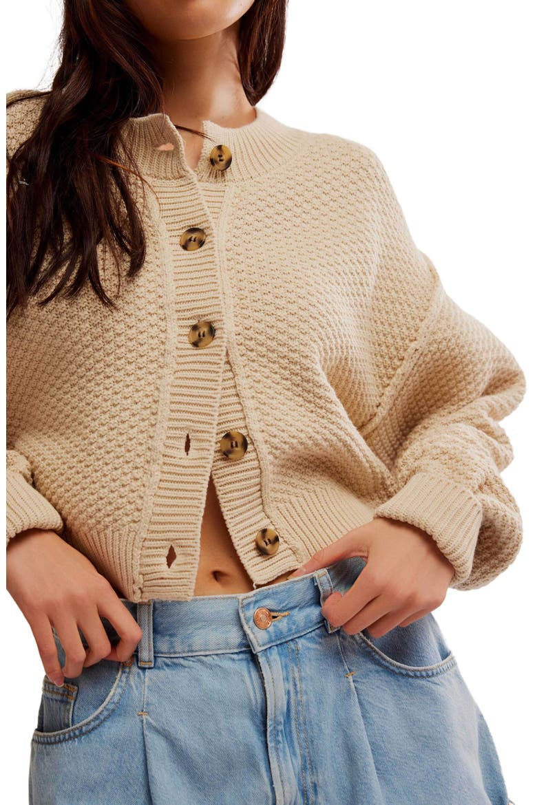 Lila Crop Cardigan, Alternate, color, BIRCH
