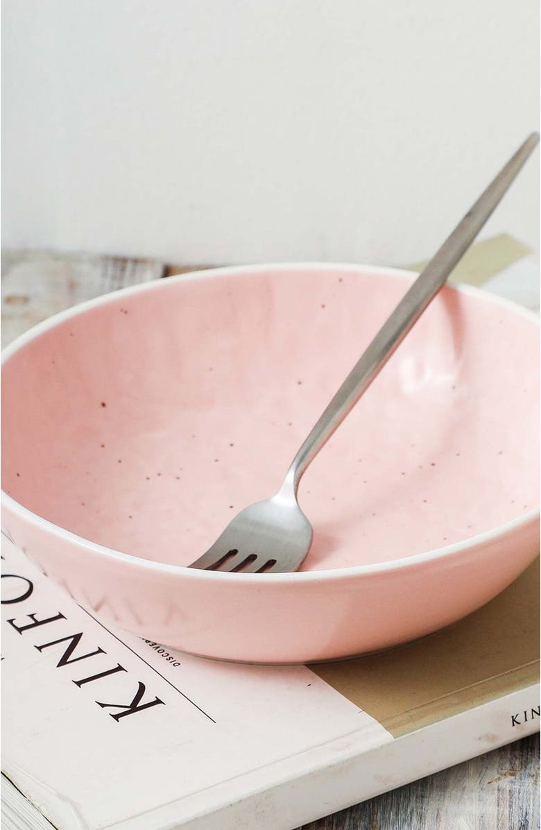 Stone Lain Elena Stoneware 4-Piece Bowl Set, Alternate, color, Pink