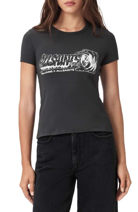 Stevie Graphic Print Burnout T-Shirt