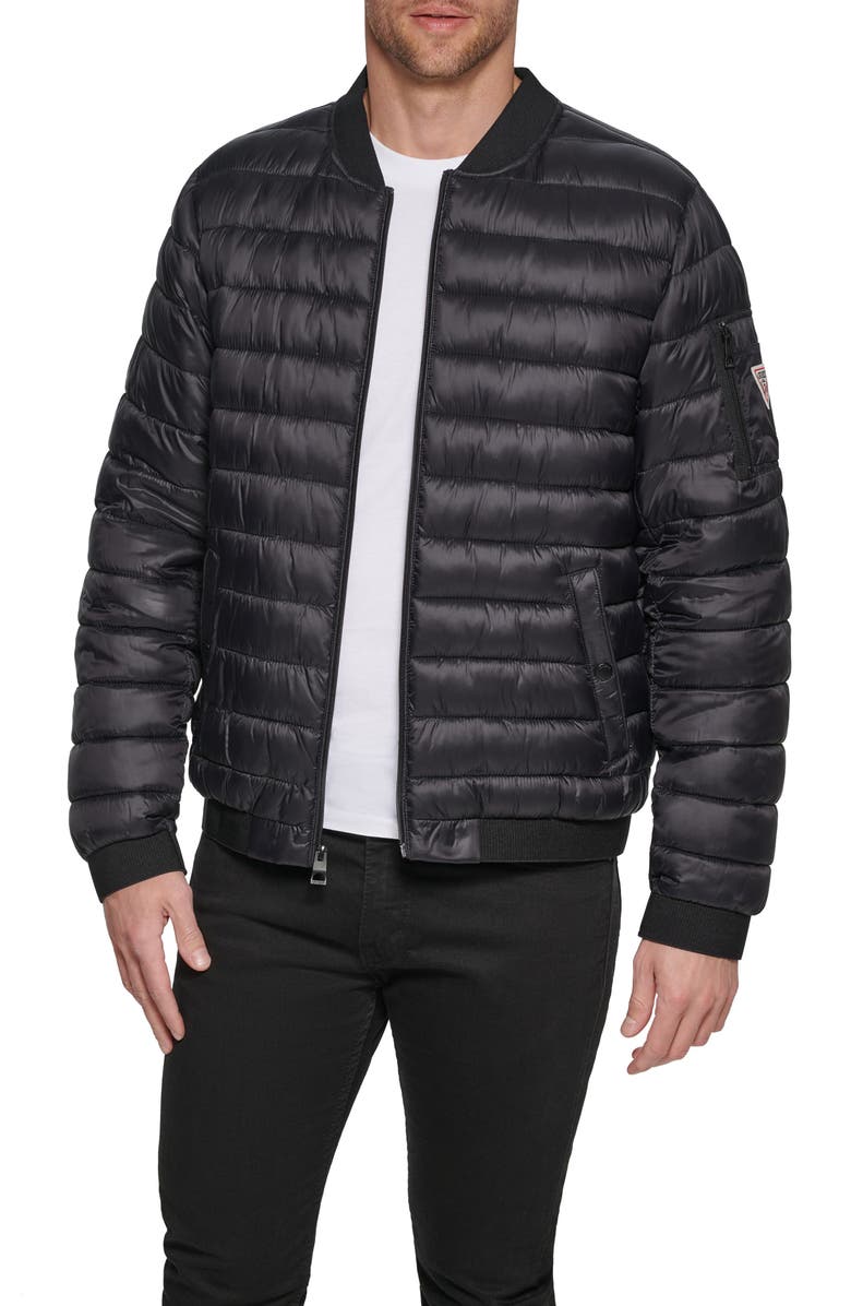 GUESS Packable Bomber Jacket, Main, color, 