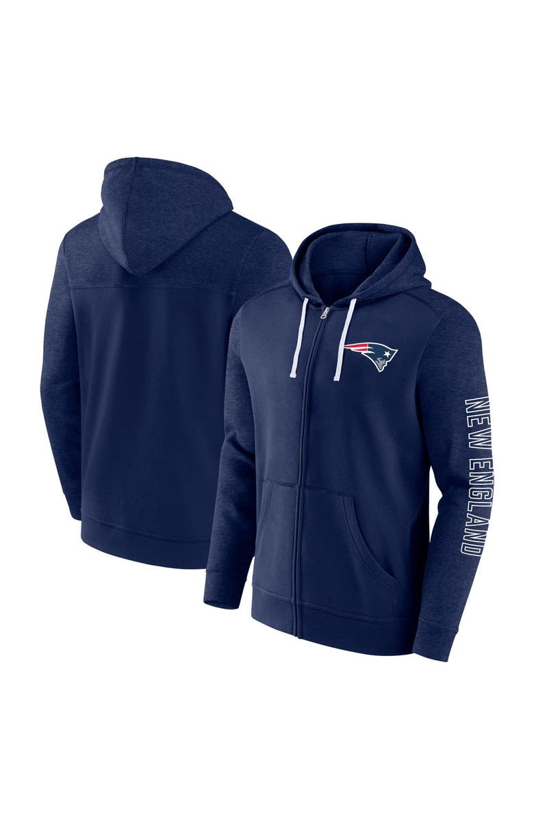 FANATICS Men's Fanatics Branded  Navy New England Patriots Offensive Lineup Hoodie Full-Zip Hoodie, Main, color, 