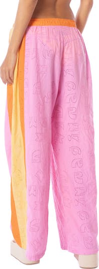 Cotton Eyelet Cover-Up Pants