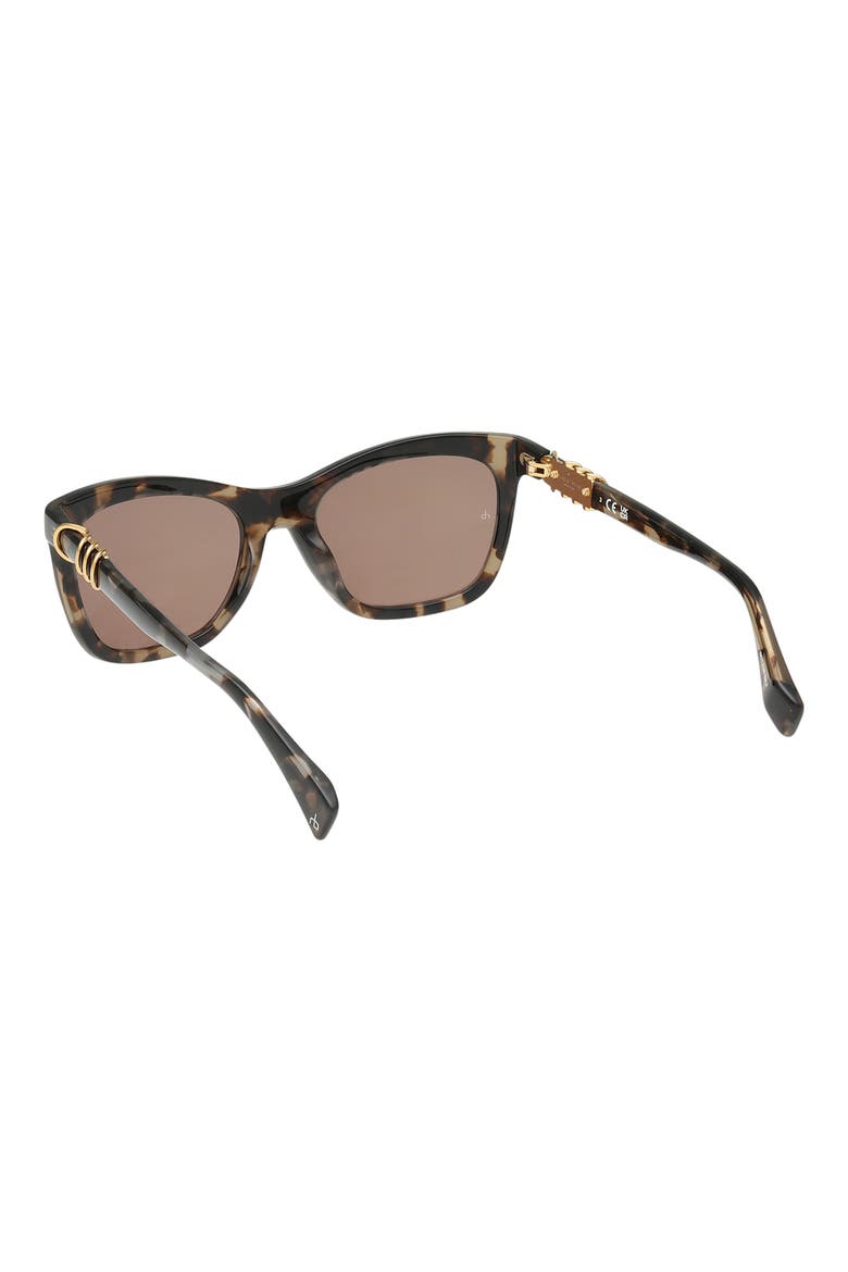 53mm Square Sunglasses, Alternate, color, TAN CRYSTAL TORT / SMOKE BROWN