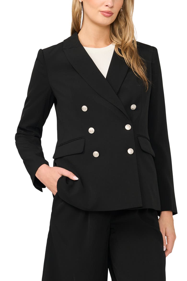 Double Breasted Blazer, Main, color, RICH BLACK