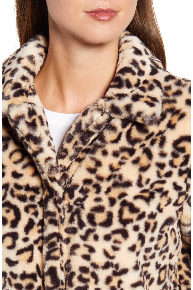 Leopard Print Faux Fur Coat (Nordstrom Exclusive), Alternate, color, TPBK TAUPE