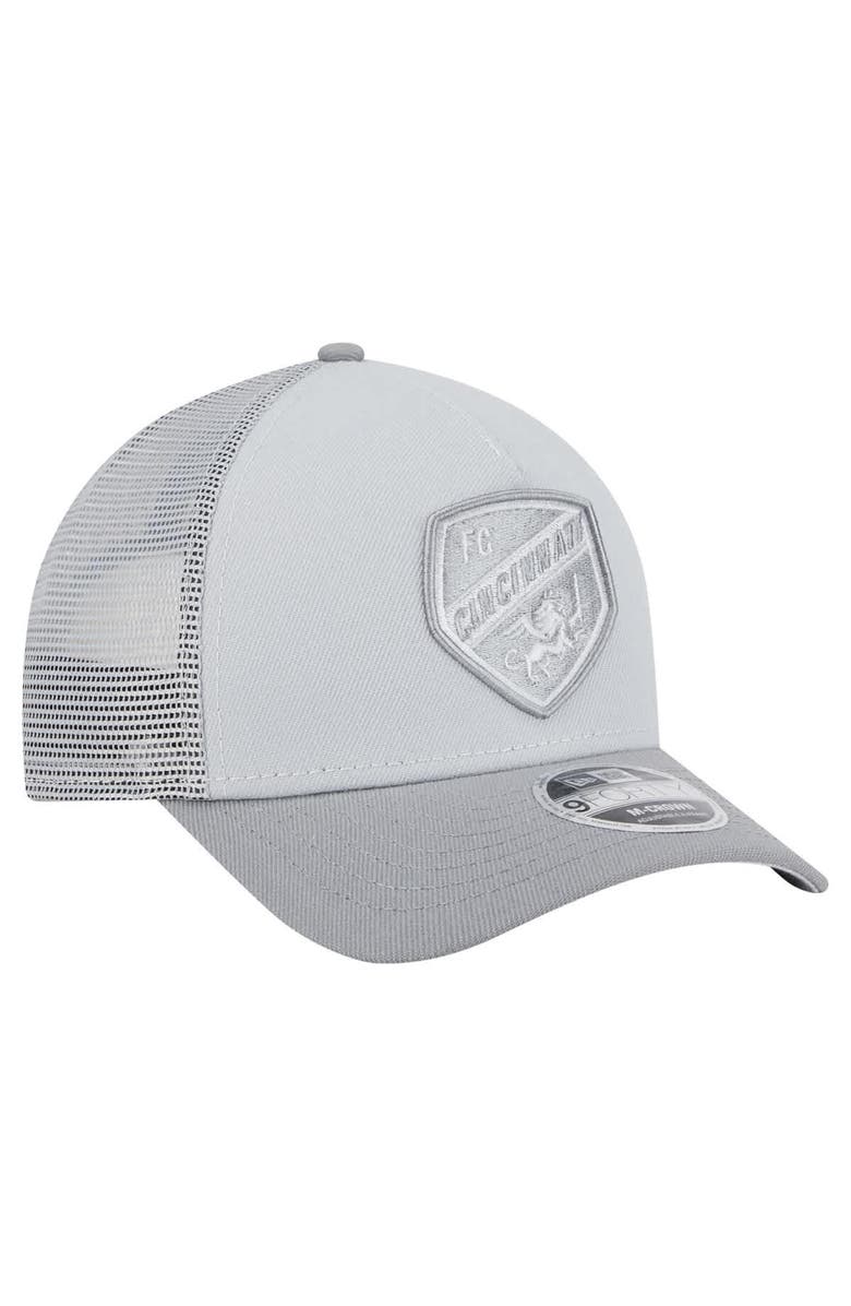 New Era Men's New Era Gray FC Cincinnati Color Pack 9FORTY M-Crown A-Frame Adjustable Trucker Hat, Alternate, color, Gray