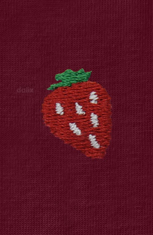 Dalix Womens Lil Strawberry Jersey Tee In Burgundy