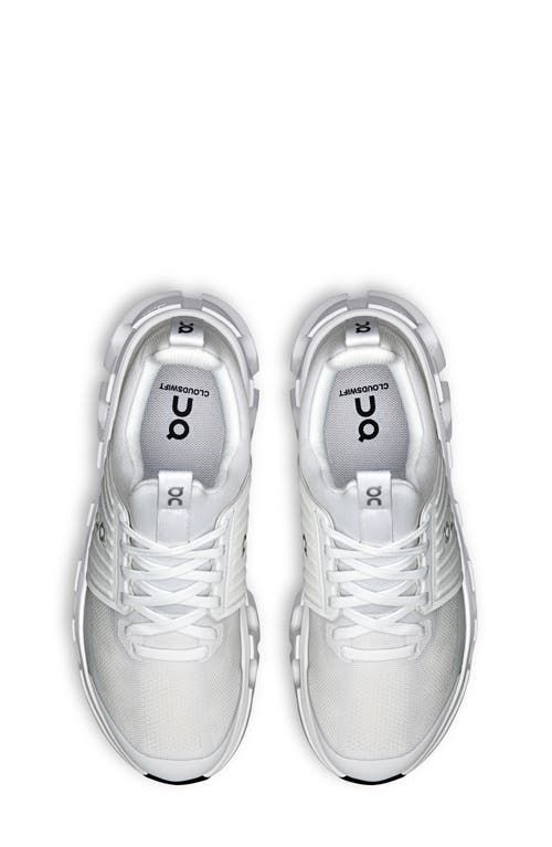 On Kids' Cloudswift Running Shoe In All White