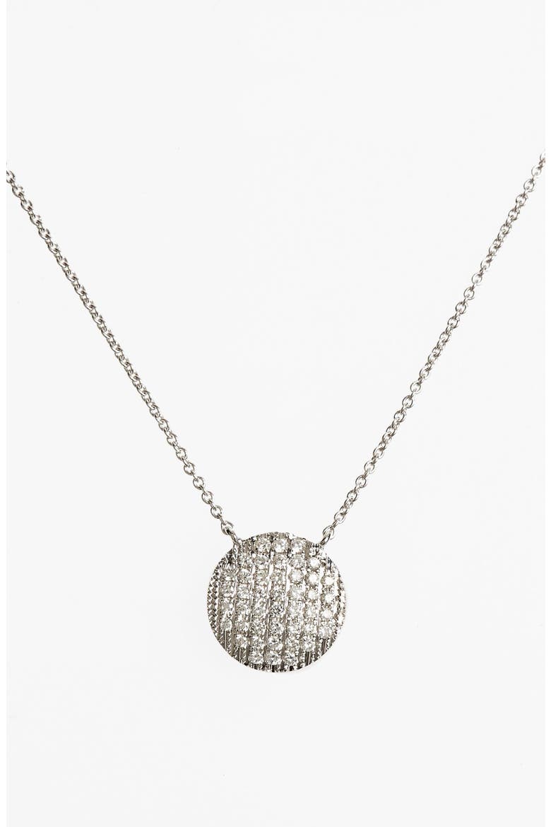 Designs 'Lauren Joy' Diamond Disc Pendant Necklace, Main, color, WHITE GOLD