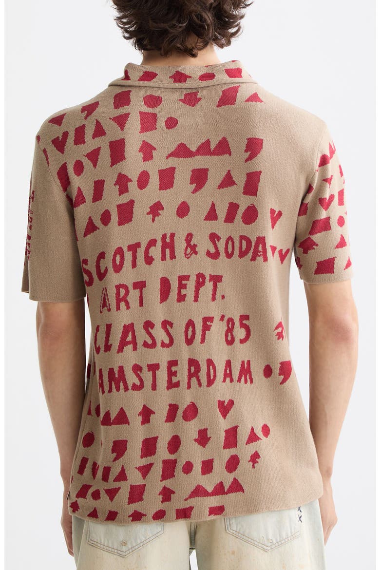 Jacquard Knit Camp Shirt, Alternate, color, PLAZA TAUPE