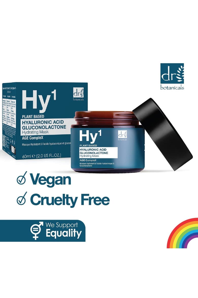 Hyaluronic Acid 1% & Gluconolactone Mask 60ml for Dryness, Fine Lines & Wrinkles, Alternate, color, White