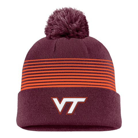 Men's Nike Maroon Virginia Tech Hokies 2026 On-Field Peak Cuffed Knit Hat with Pom
