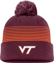 Nike Men's Nike Maroon Virginia Tech Hokies 2026 On-Field Peak Cuffed Knit Hat with Pom