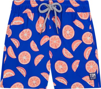 Tom & Teddy Kids' Citrus Print Swim Trunks | Nordstrom