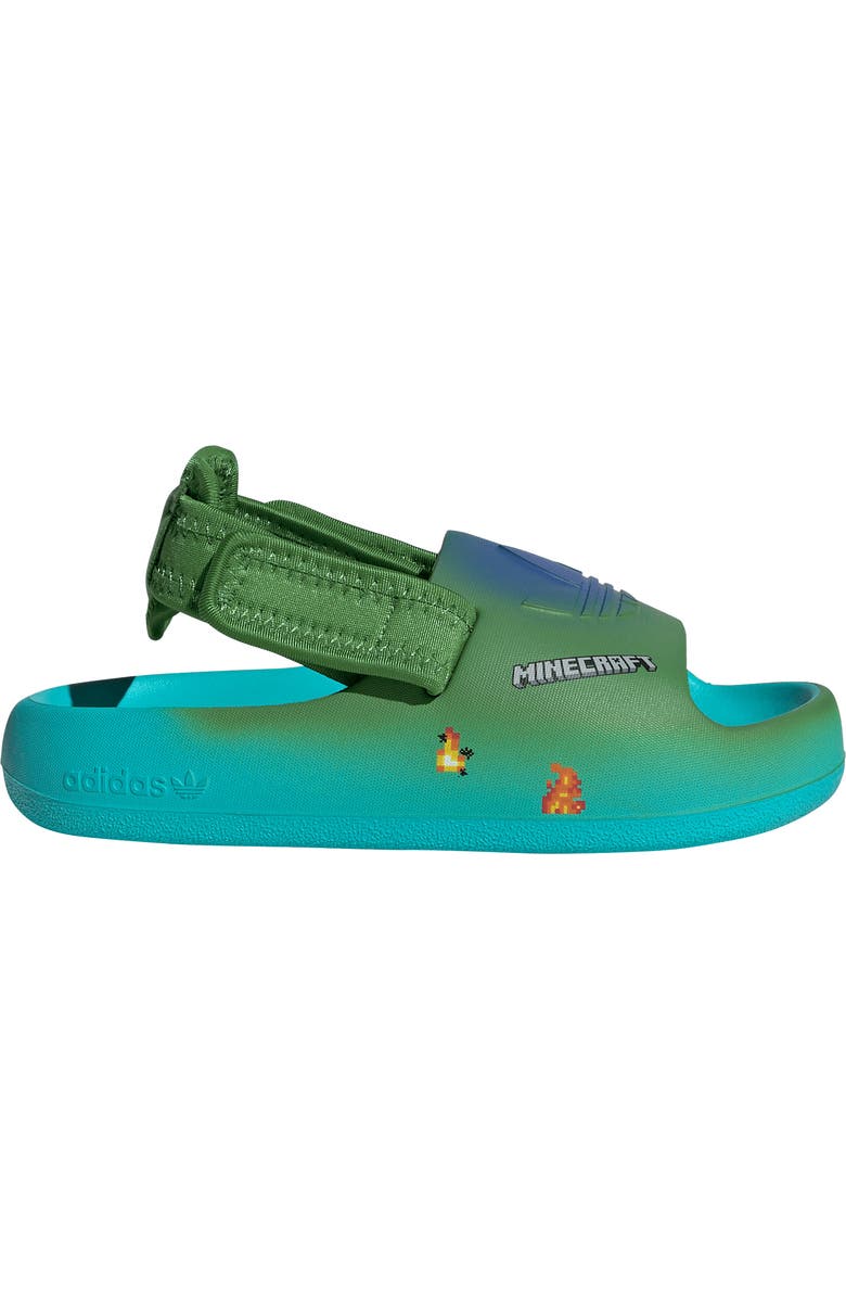 adidas Kids' Minecraft Adifom Adilette Sandal, Alternate, color, Blue/ Green/ Blue