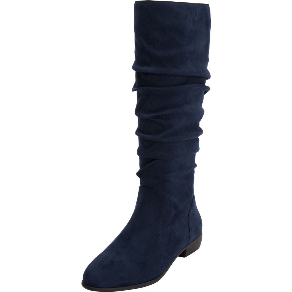 Comfortview The Shelly Tall Wide Calf Boot In Blue