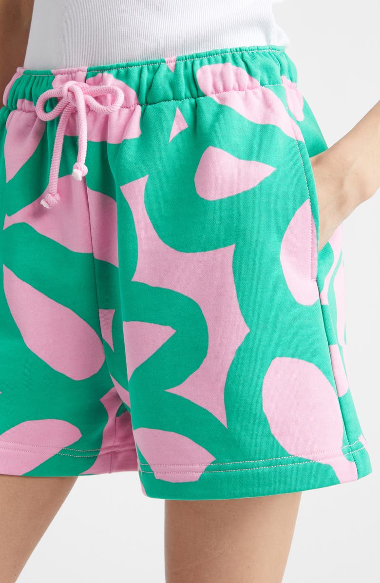 Marimekko Miksaus Jättikukka Kioski Sweat Shorts, Alternate, color, Light Pink Green