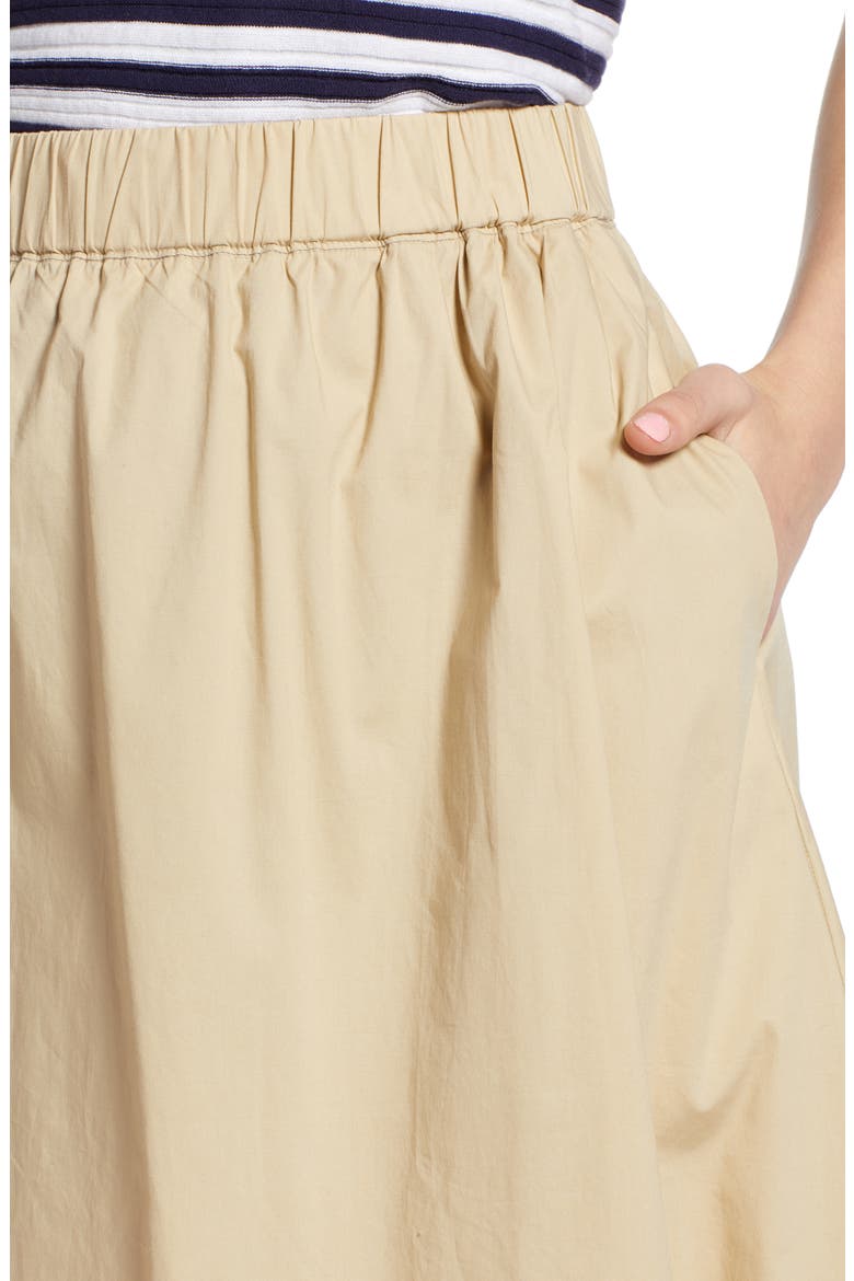 Pull-On A-Line Skirt, Alternate, color, TAN SAFARI