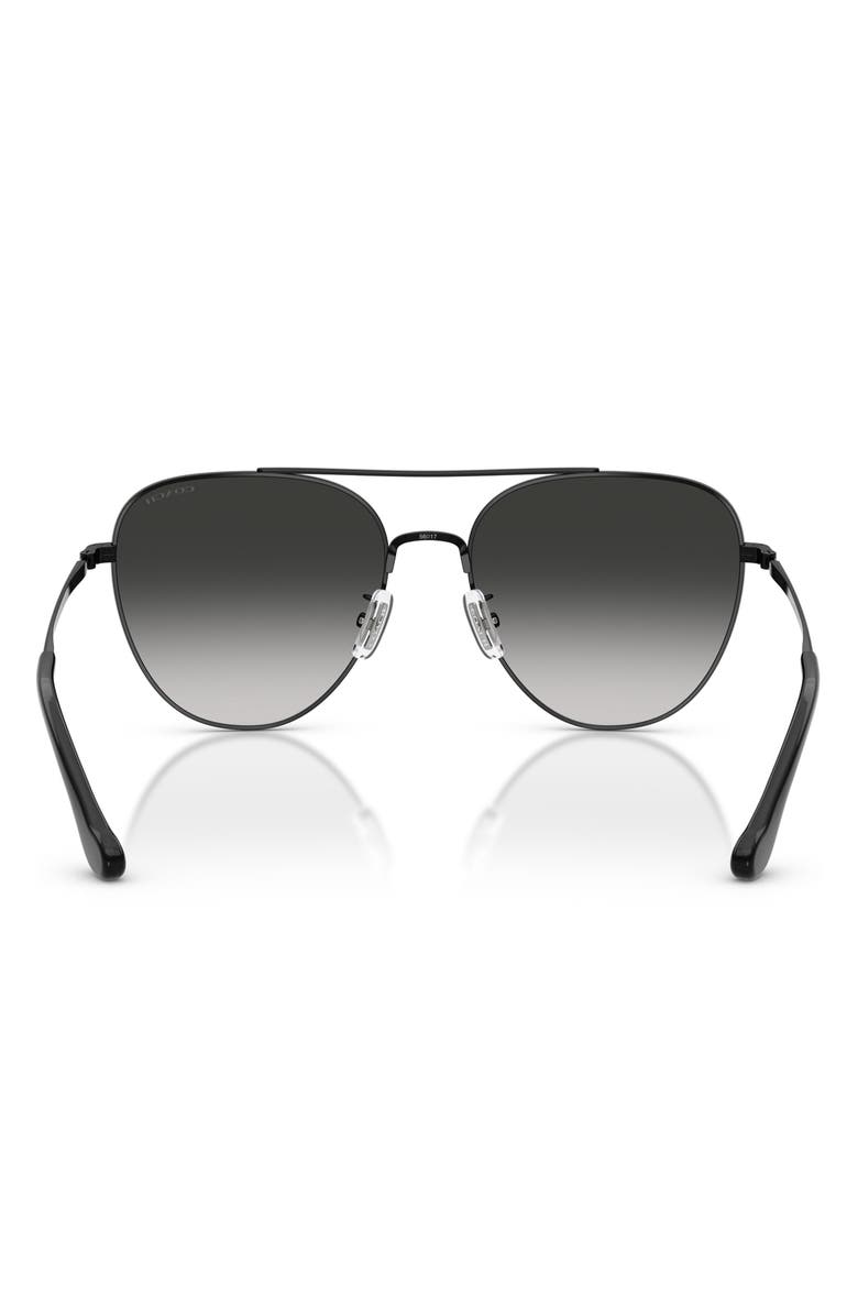 COACH 56mm Gradient Pilot Sunglasses, Alternate, color, Shiny Black / Grey Gradient