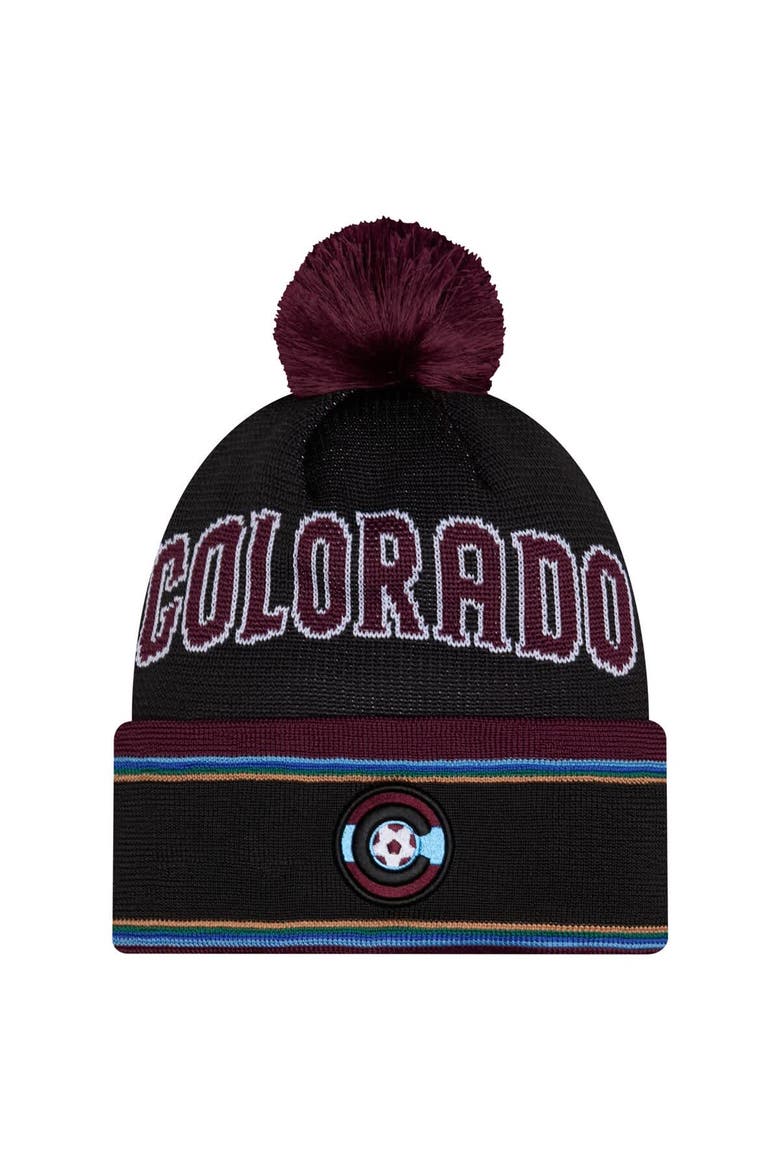 Men's New Era Black Colorado Rapids 2026 Jersey Hook Cuffed Pom Knit Hat, Main, color, Black