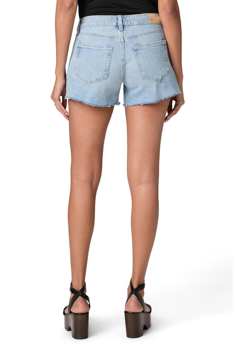 Dylan Raw Hem Mid Rise Denim Shorts, Alternate, color, HARMONIE DESTRUCTED