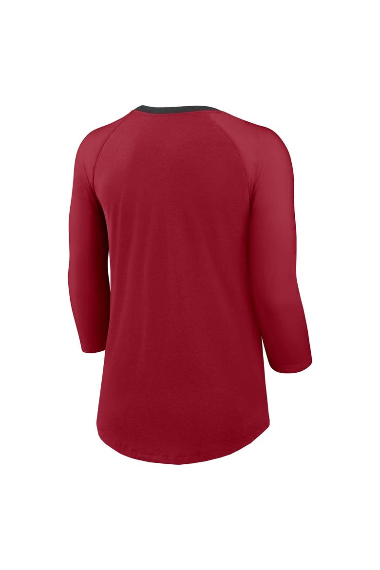 Women's Nike Cardinal Arizona Cardinals Raglan 3/4 Sleeve T-Shirt, Alternate, color, Cardinal