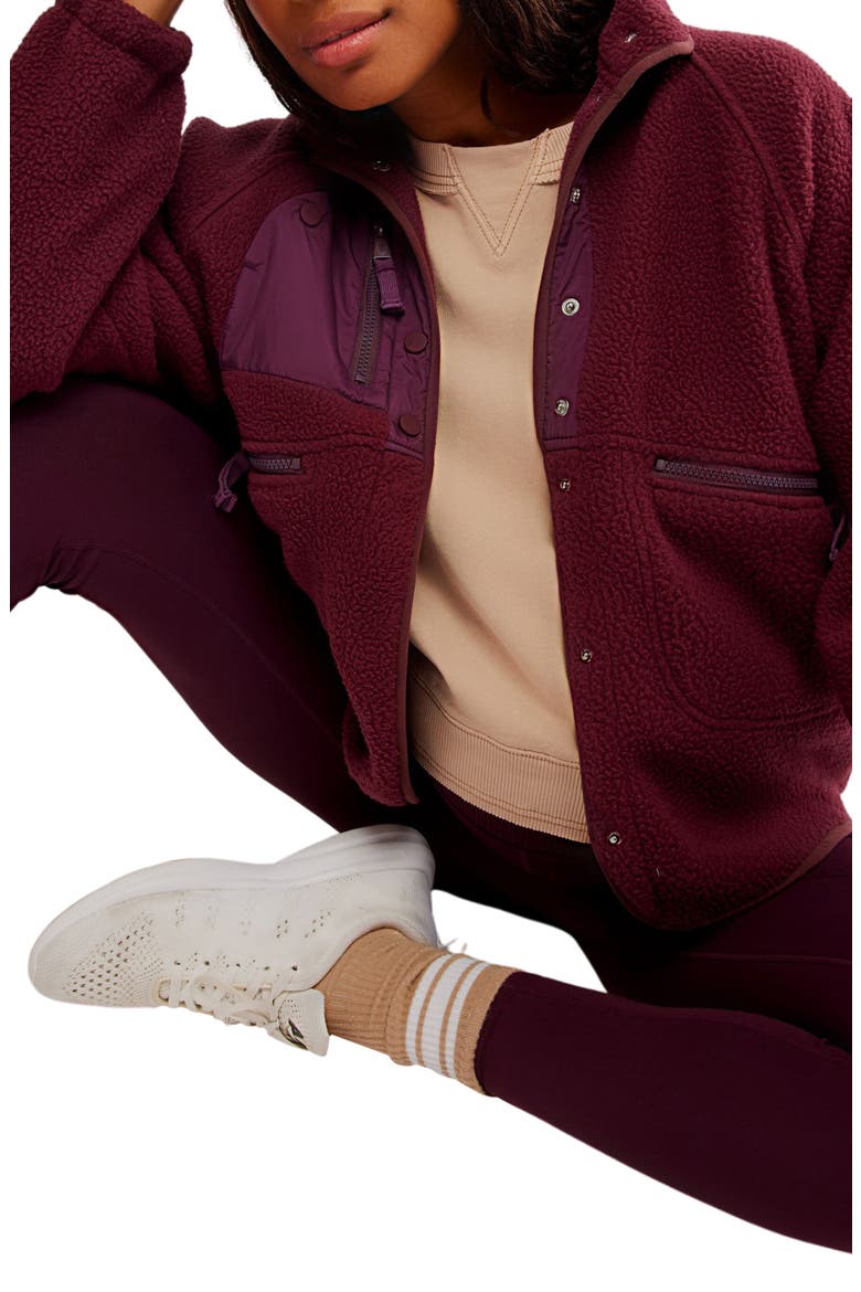 x Hatch Hit The Slopes Fleece Jacket, Alternate, color, DEEP MAROON