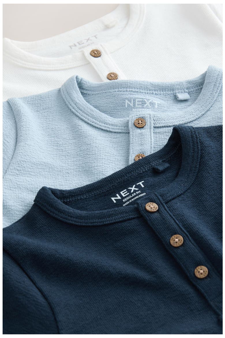 Kids' Assorted 3-Pack Textured Henley T-Shirts, Alternate, color, BLUE